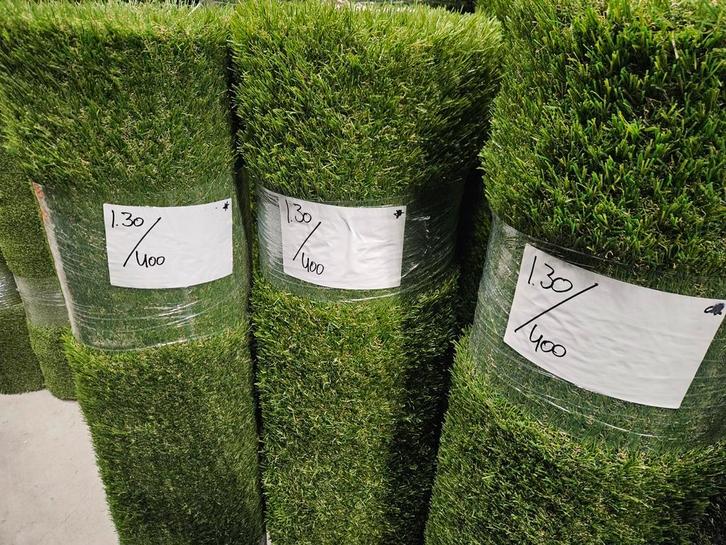 Kunstgras coupons 1.30 x 4.00 35mm €30,- ps tuin en balkon, Tuin en Terras, Gras en Kunstgras, Nieuw, 20 m² of meer, Ophalen of Verzenden