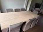 Eettafel met 8 stoelen, Ophalen, Gebruikt, Eikenhout, 200 cm of meer
