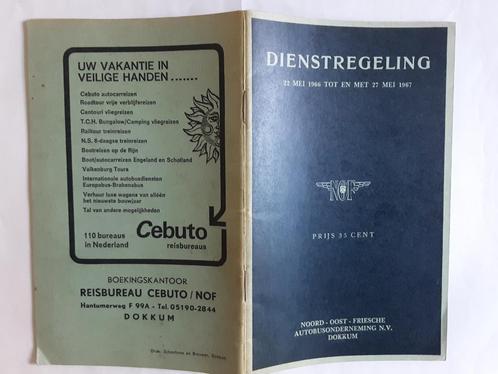 DOKKUM, NOF. AUTOBUS DIENSTREGELING 22 MEI 1966- 27 MEI 1967, Verzamelen, Spoorwegen en Tramwegen, Gebruikt, Bus of Metro, Boek of Tijdschrift