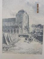 Originele tekening van de GROTEKERK te Veere, met Kudde, Antiek en Kunst, Kunst | Tekeningen en Foto's, Ophalen