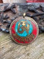 Prachtige Boeddhistische hanger met Turkkoois., Ophalen of Verzenden, Zo goed als nieuw, Zilver, Kruis of Symbool