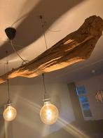 Boomstam lamp + bollen, Huis en Inrichting, Lampen | Hanglampen, Ophalen of Verzenden, Zo goed als nieuw, 75 cm of meer