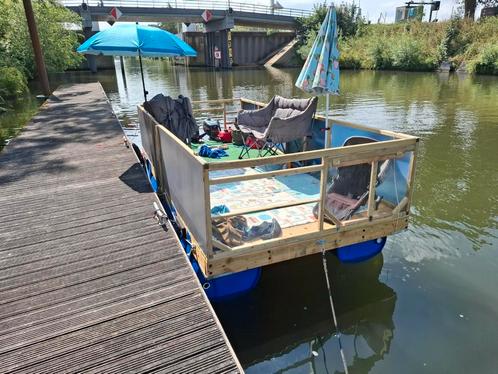 Drijvend terras visboot vlot pontonboot trailerbare, Watersport en Boten, Overige Watersport en Boten, Zo goed als nieuw, Ophalen