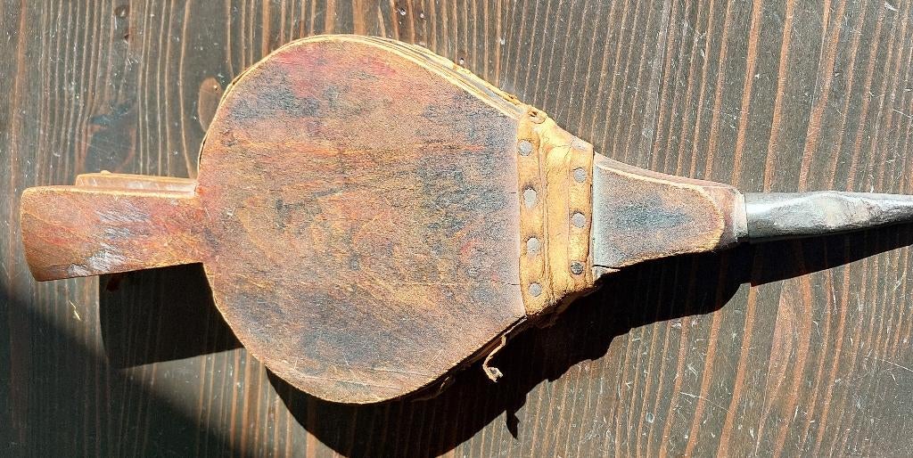 Antieke blaasbalg de leren binnenkant is beschadigd, Ophalen of Verzenden