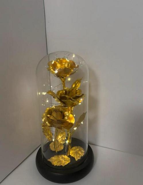 Gouden rozen lamp in stolp, Huis en Inrichting, Woonaccessoires | Stolpen, Nieuw, Ophalen of Verzenden