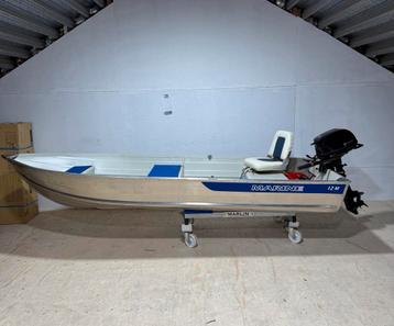 Als nieuw Marine 12M aluminium boot met 6 pk tohatsu beschikbaar voor biedingen