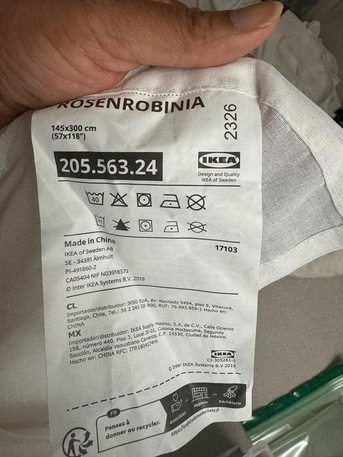 Ikea RosenRobinia vitragegordijnen 145x300 (1 paar), Huis en Inrichting, Stoffering | Gordijnen en Lamellen, Zo goed als nieuw