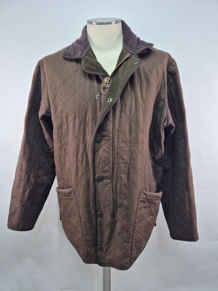 Barbour winter jas 'Duracotton Polarquilt' Large, Kleding | Heren, Jassen | Winter, Gedragen, Maat 52/54 (L), Bruin, Ophalen