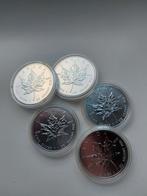 5 x 1 oz maple leaf 2013 zilver, Postzegels en Munten, Edelmetalen en Baren, Ophalen of Verzenden
