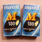 Twee nieuwe VHS banden.   MAXELL. M180., Alle leeftijden, Ophalen of Verzenden, Gebruikt