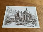 C298) Schiedam kerk illustrator Marius Jansen, Ophalen of Verzenden, Zuid-Holland