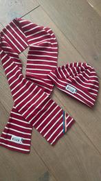 Breton stripe sjaal en muts rood, Ophalen of Verzenden, Zo goed als nieuw, Jongen of Meisje, Muts