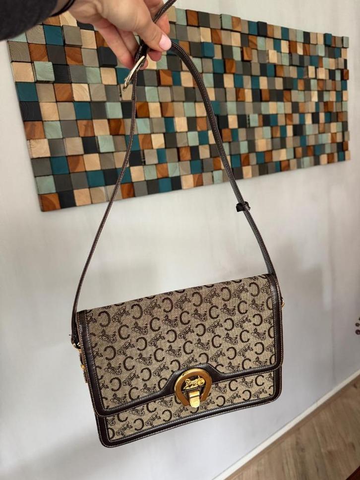 Vintage Céline Calèche Bag shoulder bag, Sieraden, Tassen en Uiterlijk, Tassen | Damestassen, Gebruikt, Schoudertasje, Overige kleuren