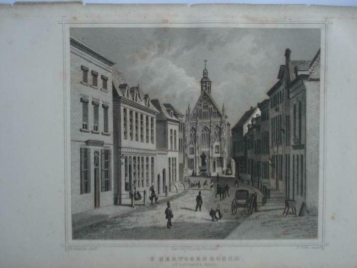 099/ s,Hertogenbosch/ Den Bosch St.Antonius Kapel 1860, Antiek en Kunst, Kunst | Etsen en Gravures, Ophalen of Verzenden