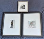 Drie etsen  ---  Jan Teunis van Heiningen (1941), Antiek en Kunst, Ophalen of Verzenden