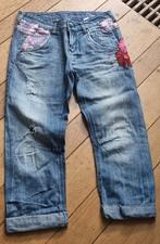 Mooie Desigual spijkerbroek baggy fit maat 26  (7/8 model), Kleding | Dames, Broeken en Pantalons, Maat 34 (XS) of kleiner, Blauw