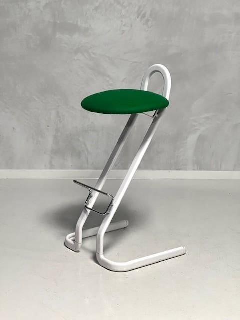 Gastone Rinaldi barkruk vintage design retro kruk groen, Huis en Inrichting, Barkrukken, Gebruikt, 60 tot 90 cm, Metaal, 1 kruk