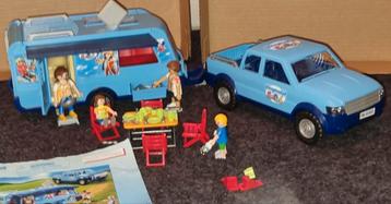 Playmobil 9502 Pick-up truck met caravan. Helemaal compleet. beschikbaar voor biedingen