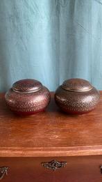 Vintage antiek retro blik blikken 2x boho bohemian rond, Ophalen of Verzenden, Gebruikt, Overige