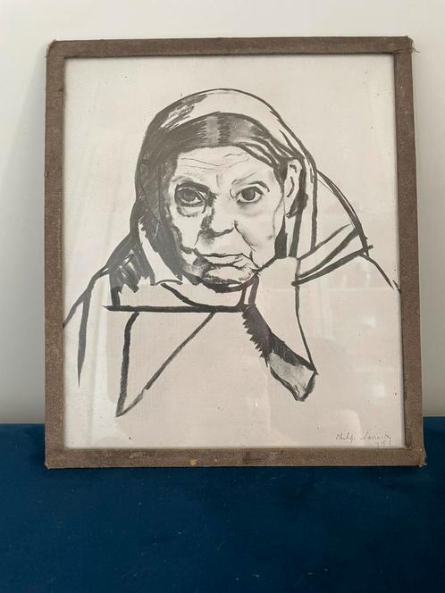 Philip Naviasky UK | portret van vrouw | pen aquarel | 1915, Antiek en Kunst, Kunst | Tekeningen en Foto's, Ophalen of Verzenden