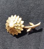 Vintage Goudkleurige Bloemen Broche, Sieraden, Tassen en Uiterlijk, 4 tot 7 cm, Gebruikt, Ophalen of Verzenden, Goud