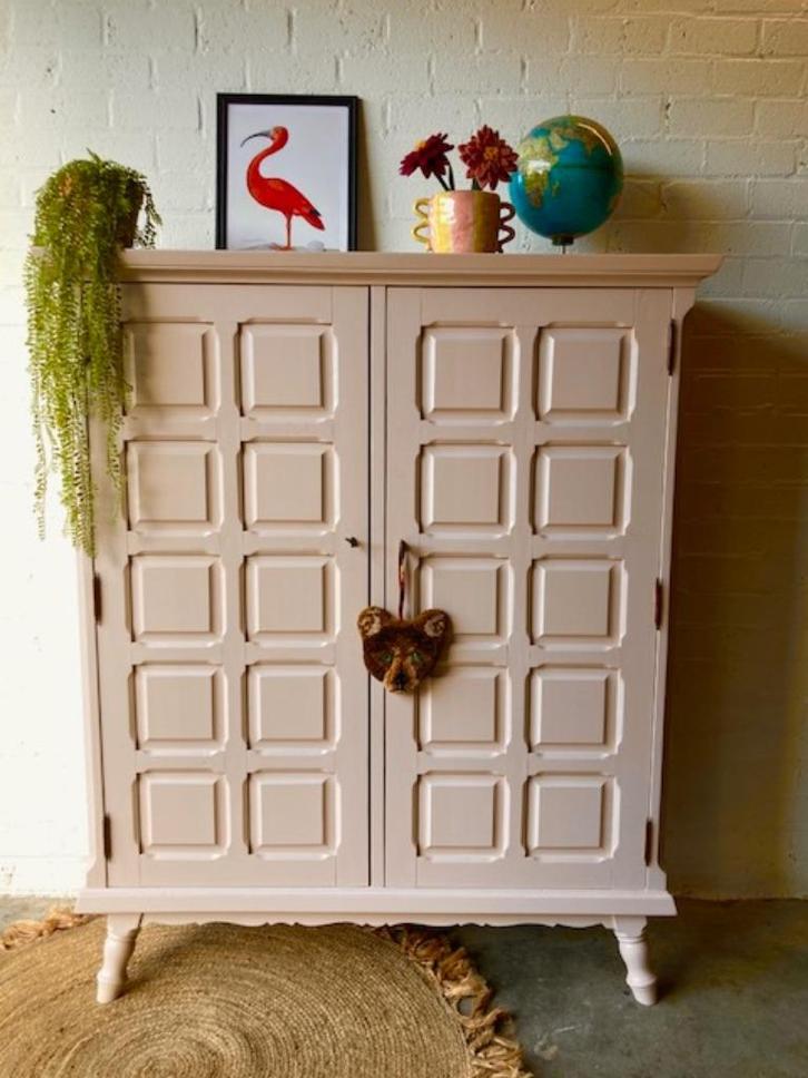 Vintage kast restyled kinderkamerkast,speelgoedkast, Huis en Inrichting, Kasten | Overige, Zo goed als nieuw, Ophalen of Verzenden