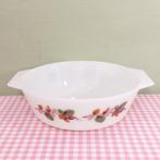 Vintage JAJ England Rosehip schaal 22 cm retro melkglas, Ophalen of Verzenden, Huis en Inrichting
