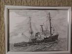 Gesigneerd orgn tekening smit jakarta, Verzamelen, Scheepvaart, Ophalen, Zo goed als nieuw, Motorboot, Kaart, Foto of Prent
