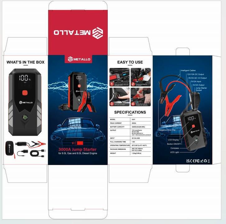 Krachtig Jumpstarter Buster voor auto boot etc 3000A  ✅, Auto diversen, Jumpstarters, Nieuw, Ophalen