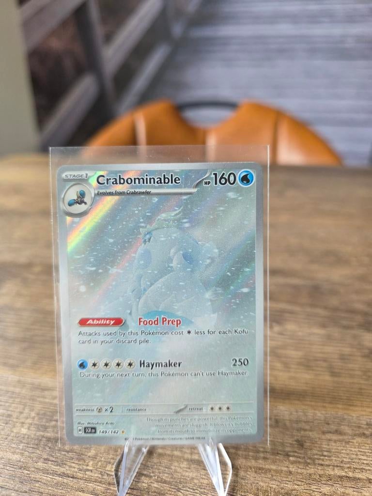 Crabominable - Zeldzame Pokémonkaart, Ophalen of Verzenden, Zo goed als nieuw, Losse kaart, Foil