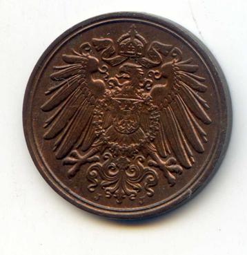 Duitsland 1 Pfennig 1890J, Iets originele kleur beschikbaar voor biedingen