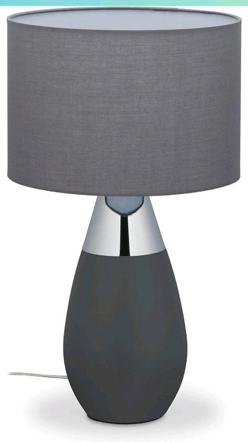 Lamp dimbaar grijs/zilver, Huis en Inrichting, Lampen | Tafellampen, Zo goed als nieuw, Minder dan 50 cm, Stof, Ophalen of Verzenden