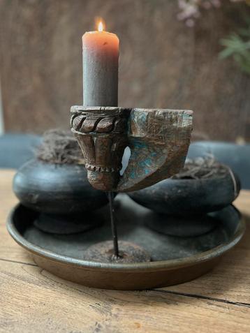 Oud houten ornement india nepal sober sleets imperfect beschikbaar voor biedingen