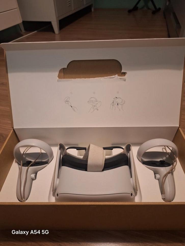 Meta Quest 2 - 128GB VR Headset, Spelcomputers en Games, Virtual Reality, Zo goed als nieuw, Pc, VR-bril, Ophalen of Verzenden