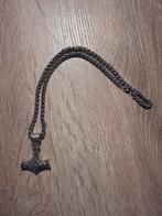 Mjölnir ketting staal, Sieraden, Tassen en Uiterlijk, Armbanden, Ophalen of Verzenden, Zo goed als nieuw, Zilver, Staal