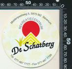 Sticker: Rekreatiecentrum De Schatberg - Sevenum, Verzenden, Zo goed als nieuw, Bedrijf of Vereniging
