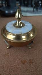 Koperen doosje met parelmoer inleg, Antiek en Kunst, Ophalen of Verzenden, Koper