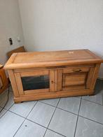 Mooie houten tv kast met 2 deuren en slot, Ophalen, Glas, Gebruikt, 100 tot 150 cm