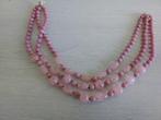 Vintage roze ketting, Ketting, Ophalen of Verzenden