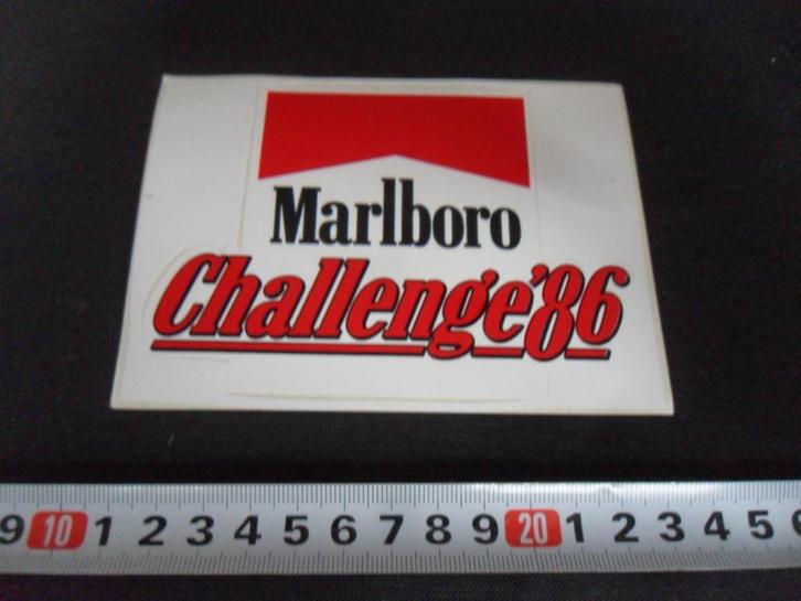 sticker marlboro challenge 1986, Verzamelen, Stickers, Zo goed als nieuw, Ophalen