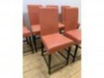 barkrukken of hoge stoelen, oranje skai, 3 of 5 stuks, Huis en Inrichting, Barkrukken, Metaal, 90 cm of meer, Gebruikt, 3 krukken