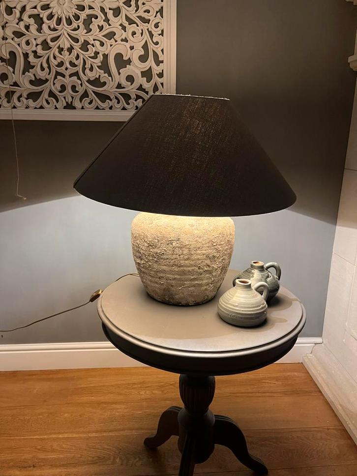 Sfeervolle kruiklamp met Euroshade kap, Huis en Inrichting, Lampen | Tafellampen, Zo goed als nieuw, 50 tot 75 cm, Stof, Ophalen