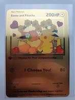 Eevee and Pikachu I Choose You! Hart hartjes Metal Card, Ophalen of Verzenden, Nieuw, Losse kaart