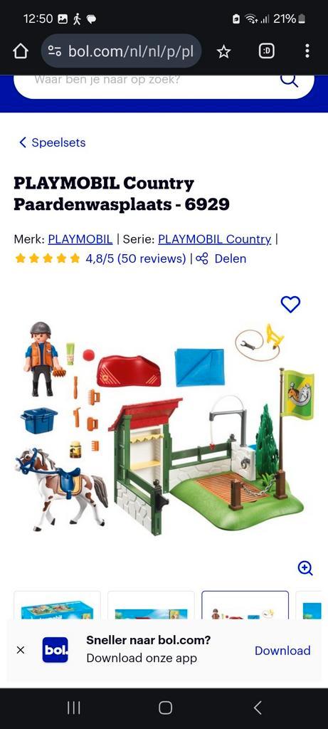 PLAYMOBIL Country Paardenwasplaats - 6929, Kinderen en Baby's, Speelgoed | Playmobil, Nieuw, Complete set, Ophalen of Verzenden