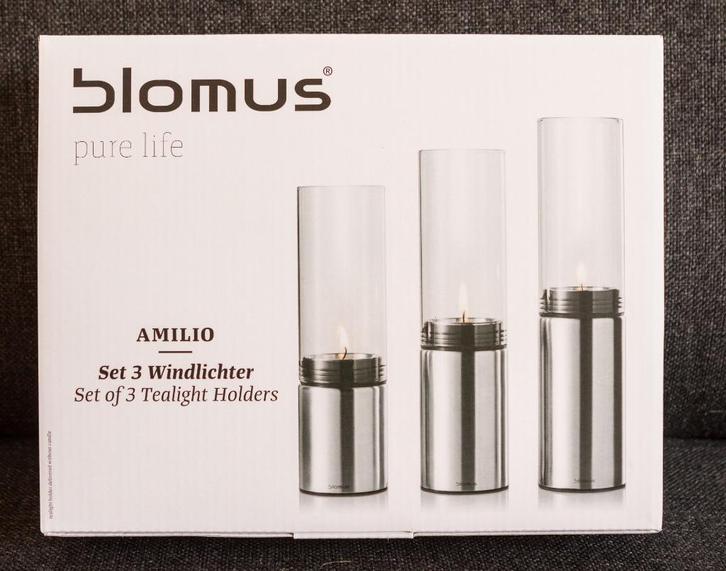 Mooie set Blomus windlichten - nieuw, Huis en Inrichting, Woonaccessoires | Kandelaars en Kaarsen, Nieuw, Kandelaar, Minder dan 25 cm