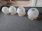 4 Vintage Lampenkappen met Bloemenmotief, Huis en Inrichting, Lampen | Lampenkappen, Gebruikt, Crème, Ophalen of Verzenden, Minder dan 25 cm