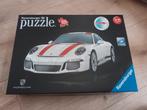 3D ravensburger puzzel porsche 911 108 stukjes, Ophalen of Verzenden, Zo goed als nieuw