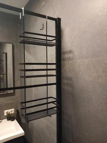metalen douchewand rek zwart (hornbach)  beschikbaar voor biedingen