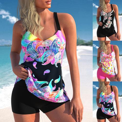 Tankini bikini 34 36 38 40 42 44 46 48 50 badpak roze zwart, Kleding | Dames, Badmode en Zwemkleding, Zo goed als nieuw, Overige typen