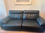 Moderne 2.5 zits met relaxfunctie, blauw/grijs leder, Ophalen, Gebruikt, Tweepersoons, Rechte bank